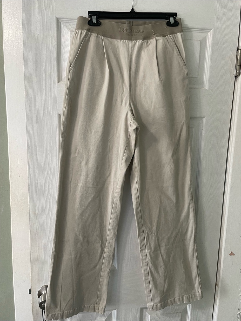Fear of God ESSENTIALS Beige Wide Leg Trousers (small nip on waist band) see pic - Picture 5 of 12